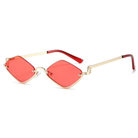 Aura Women's Small Retro Diamond Lens Sunglasses