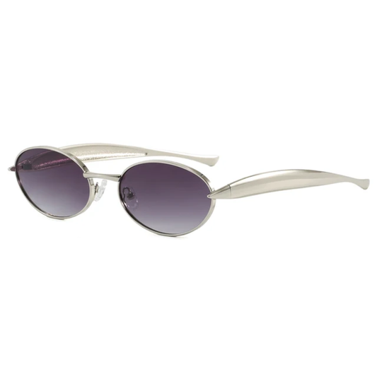 Momentum Unisex Retro Oval Metal Flat Top Pilot Frame UV400 Sunglasses