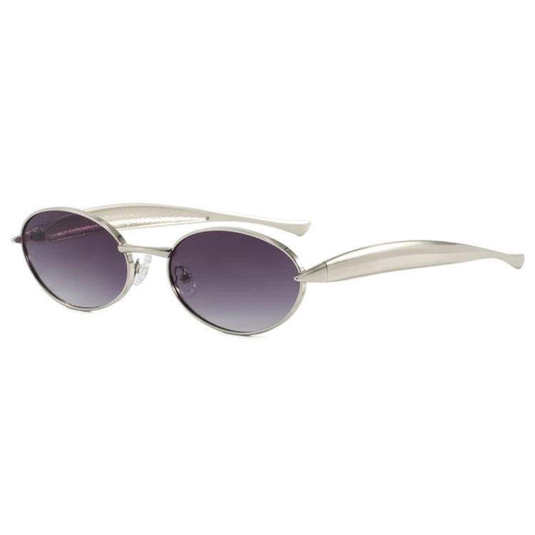 Momentum Unisex Retro Oval Metal Flat Top Pilot Frame UV400 Sunglasses