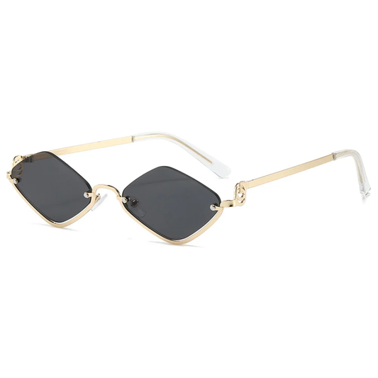 Aura Women's Small Retro Diamond Lens Sunglasses