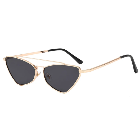 Luna Women's Small Metal Cat-Eye Frame Retro UV400 Sunglasses