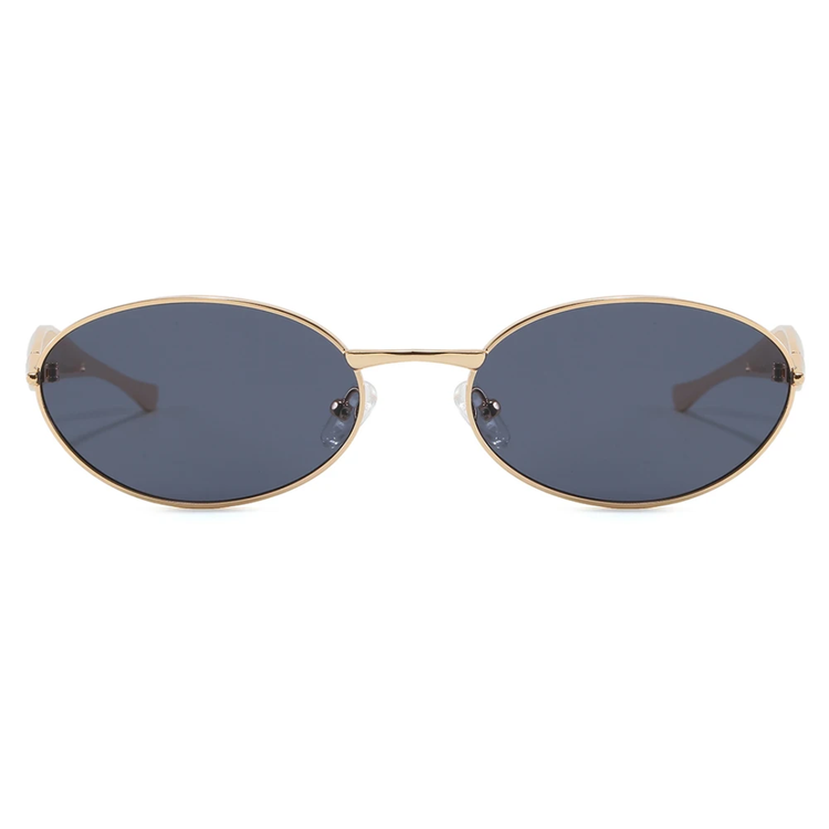 Momentum Unisex Retro Oval Metal Flat Top Pilot Frame UV400 Sunglasses