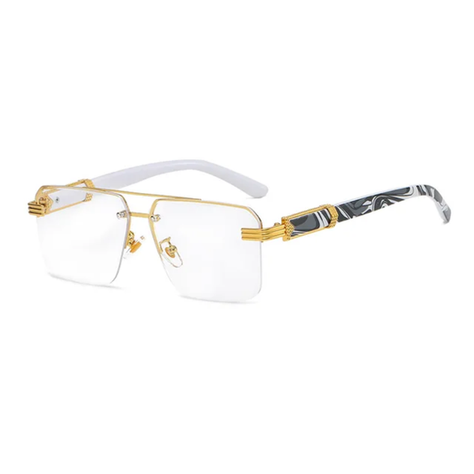 Pierre Unisex Rimless Square UV400 Sunglasses