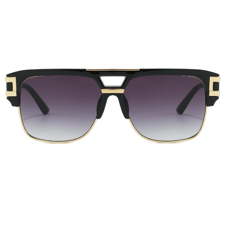 Vibe Men's Retro Classic Square Pilot Flat Top UV400 Sunglasses