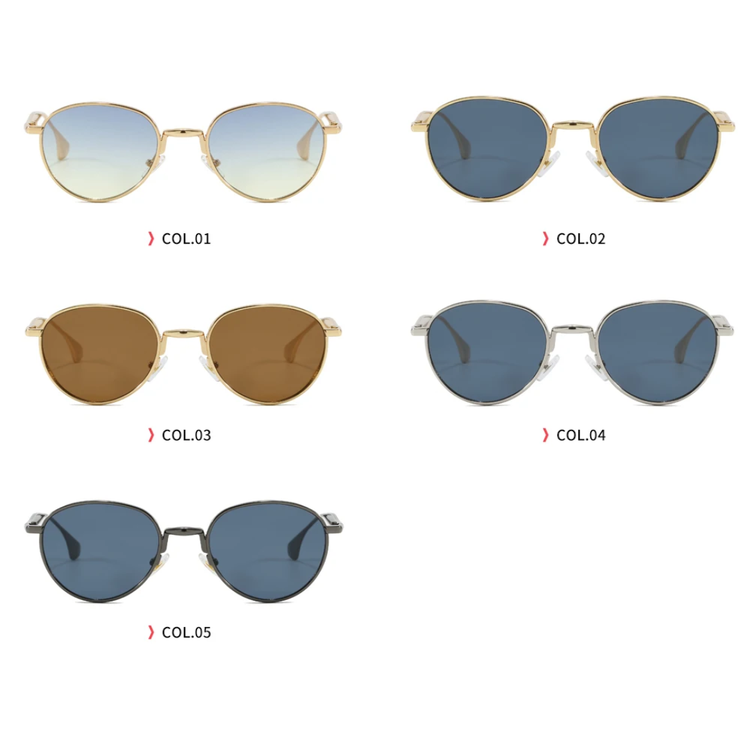 Flux Women's Round Metal Frame Steampunk UV400 Sungalsses