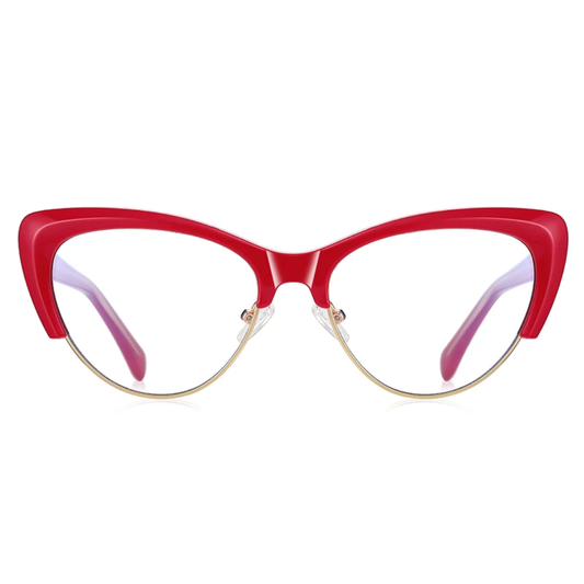 Freya Women's Cat-Eye Half-Rim Anti-Blue Light Glasses