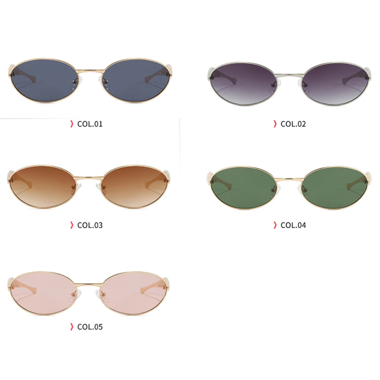 Momentum Unisex Retro Oval Metal Flat Top Pilot Frame UV400 Sunglasses