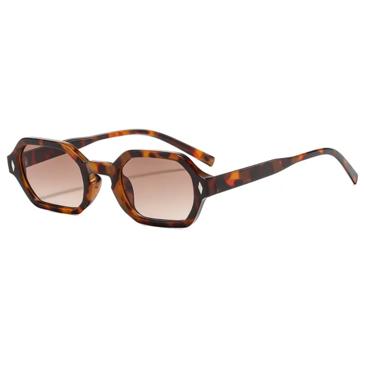 Pinnacle Retro Rectangle Frame Unisex UV400 Sunglasses