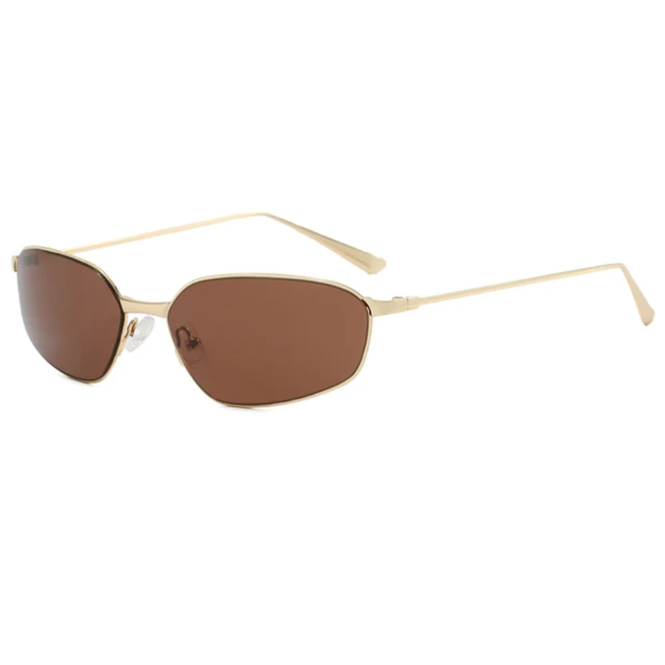 Cipher Retro Rectangle Frame UV400 Unisex Sunglasses