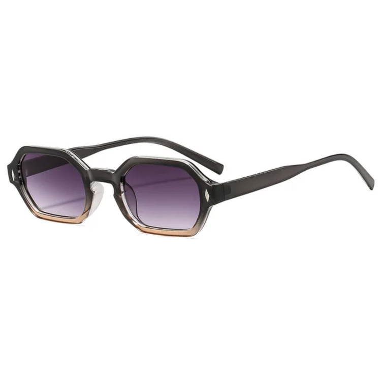 Pinnacle Retro Rectangle Frame Unisex UV400 Sunglasses