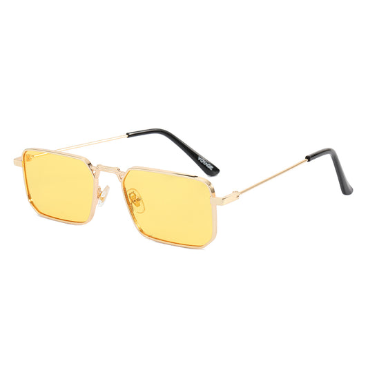 Warren Men's Small Rectangle Metal Frame Sunglasses