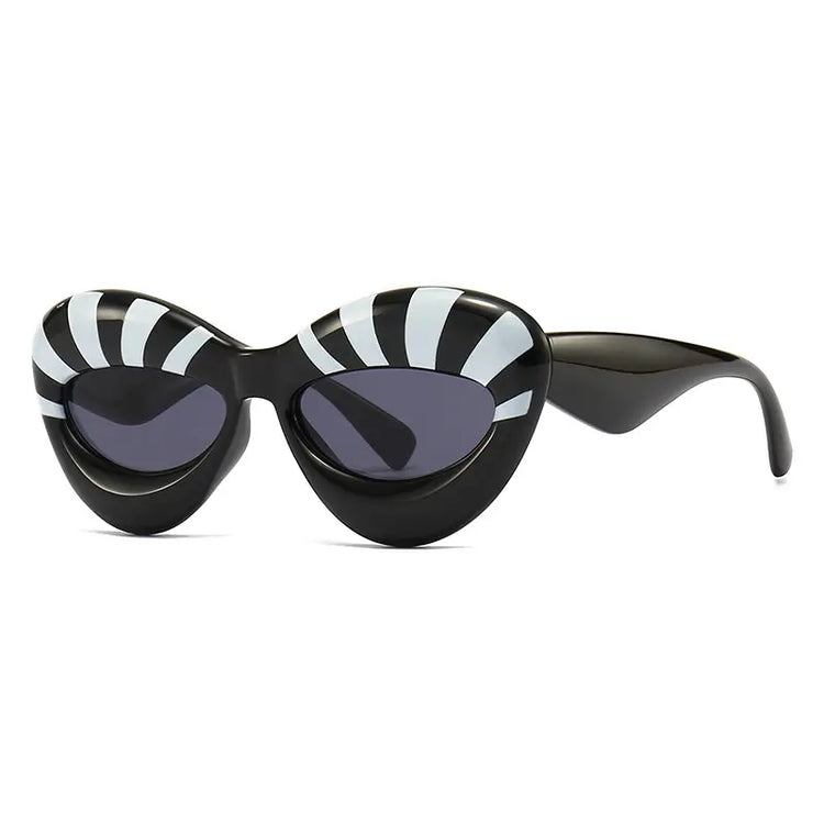 REIGN  UNISEX UV400  RETRO INFLATED OVAL CAT EYE  PC FRAME GLASSES
