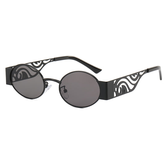 ROWAN UNISEX  UV 400  OVAL VINTAGE METAL DETAIL SHADES