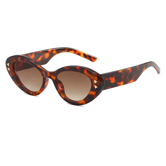 SABRINA SMALL VINTAGE DETAILED TRIANGULAR RETRO CAT-EYE SUNGLASSES