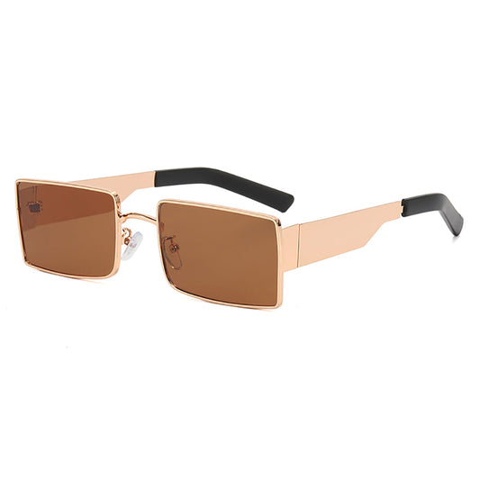 DWAYNE UNISEX UV400 SMALL RECTANGLE METAL FRAME   SUNGLASSES