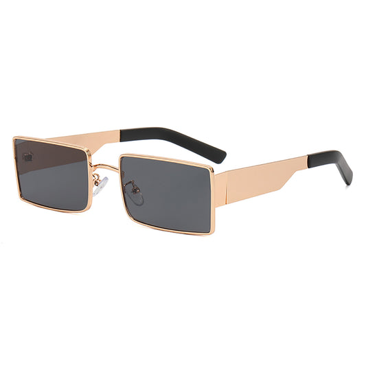 DWAYNE UNISEX UV400 SMALL RECTANGLE METAL FRAME   SUNGLASSES