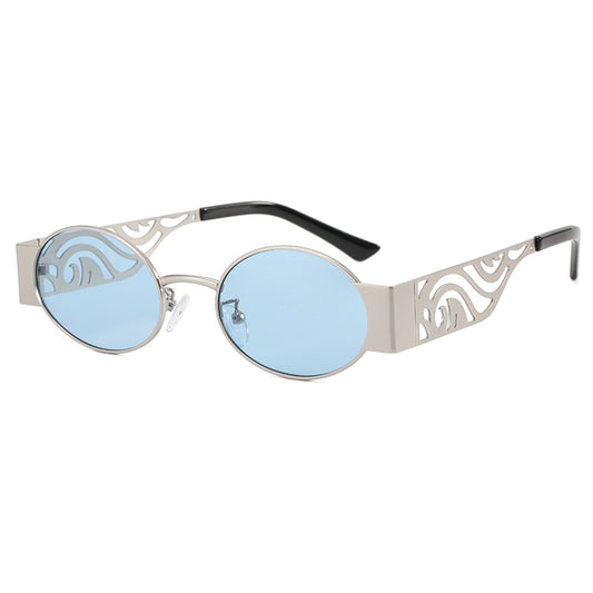 ROWAN UNISEX  UV 400  OVAL VINTAGE METAL DETAIL SHADES