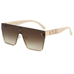 GEMINI UNISEX OVERSIZED GRADIENT  FLAT TOP UV400 SQUARE FRAME SUNGLASSES