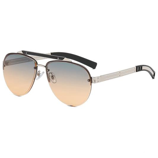 PARKER MEN'S METAL AVIATOR FRAME UV400 GRADIENT SUNGLASSES