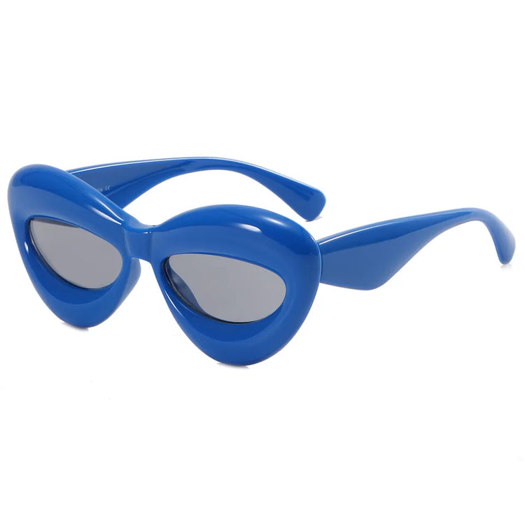 REIGN  UNISEX UV400  RETRO INFLATED OVAL CAT EYE  PC FRAME GLASSES