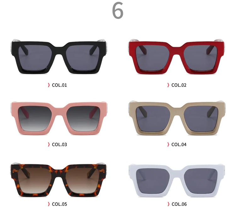 AUGUST  UNISEX TINTED CHUNKY SQUARE  FRAME UV400  SUNGLASSES