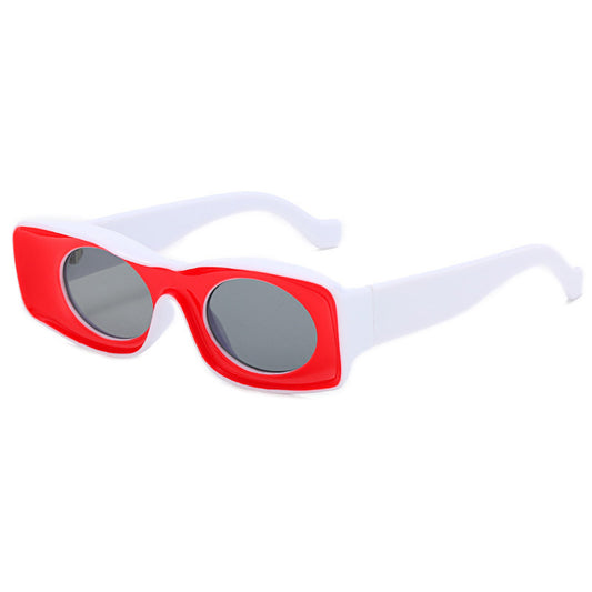 ROMERO UNISEX RETRO WHITE RECTANGLE FRAME SHADES WITH GRADIENT LENS