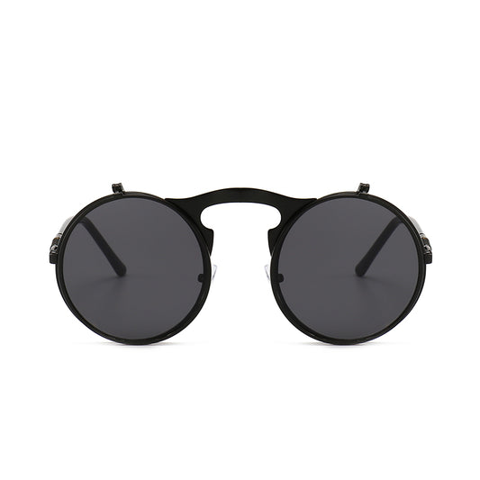 TOMMIE UNISEX VINTAGE UV STEAM PUNK ROUND FLIP GLASSES