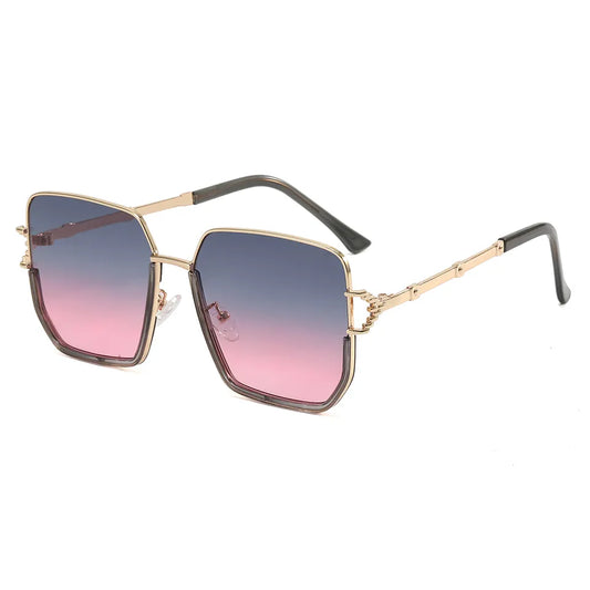 CALLIE UNISEX OVERSIZED SQUARE UV400 METAL FRAME SUNGLASSES