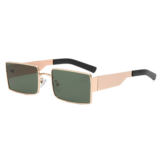 DWAYNE UNISEX UV400 SMALL RECTANGLE METAL FRAME   SUNGLASSES