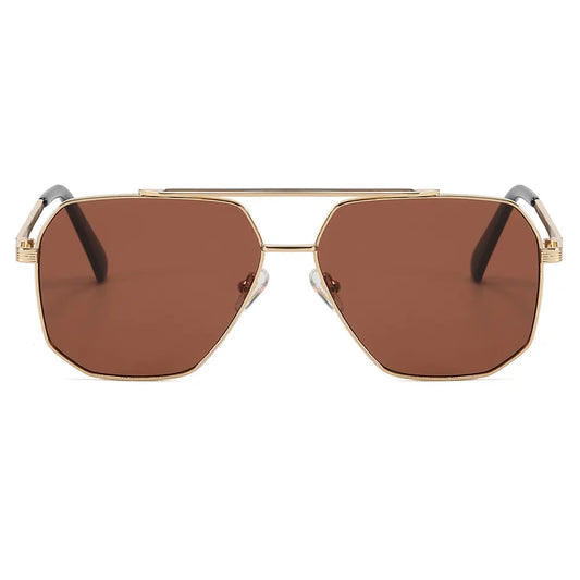 NIKO OVERSIZED MENS  SQUARE PILOT  UV400 METAL FRAME SUNGLASSES