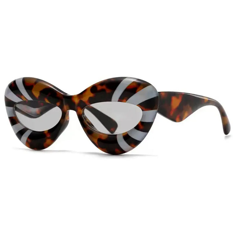 REIGN  UNISEX UV400  RETRO INFLATED OVAL CAT EYE  PC FRAME GLASSES