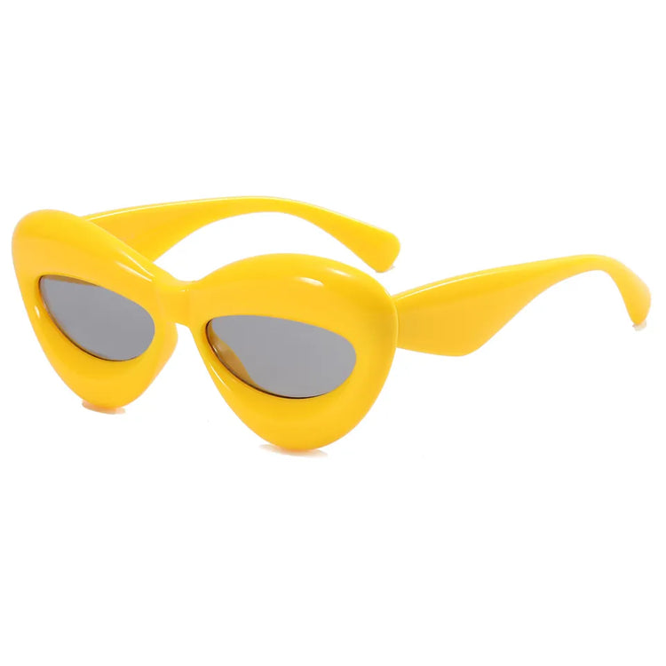 REIGN  UNISEX UV400  RETRO INFLATED OVAL CAT EYE  PC FRAME GLASSES