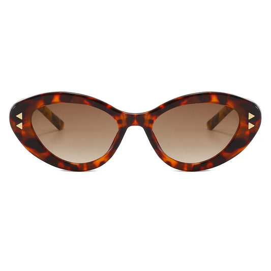 SABRINA SMALL VINTAGE DETAILED TRIANGULAR RETRO CAT-EYE SUNGLASSES