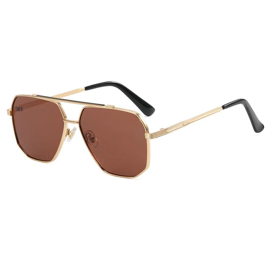 NIKO OVERSIZED MENS  SQUARE PILOT  UV400 METAL FRAME SUNGLASSES